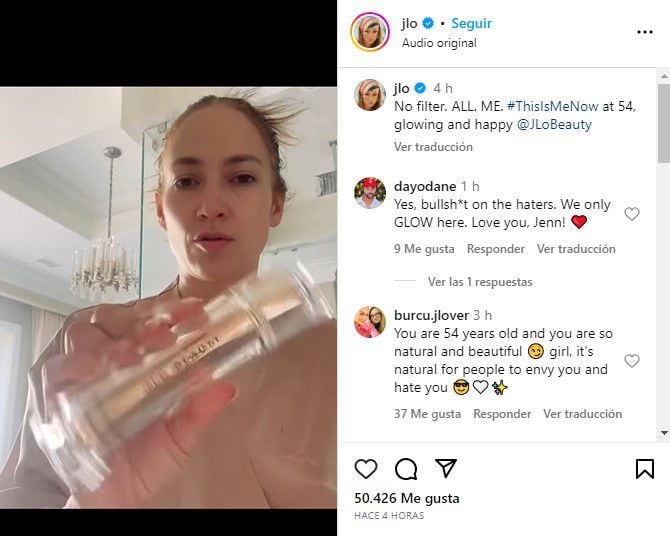 Jennifer López se burló de los usuarios de internet que aseguran que ella no usa los productos de su marca