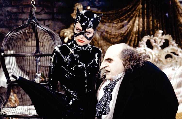 El Pingüino y Gatúbela (Danny DeVito y Michelle Pfeiffer), en “Batman vuelve”, de Tim Burton