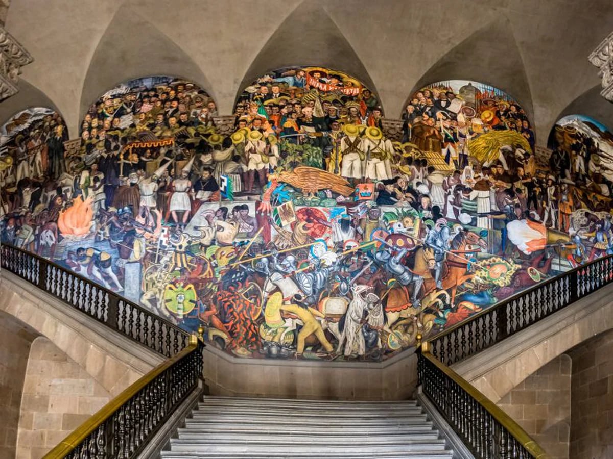 Epopeya del pueblo mexicano: el mural de Diego Rivera que dejó impresionado al secretario de Estado de EEUU - Infobae