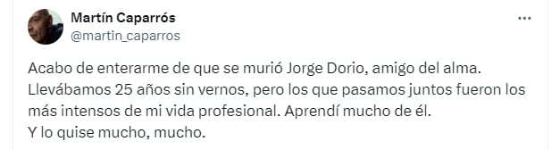 Martín Caparrós despidió a Jorge Dorio