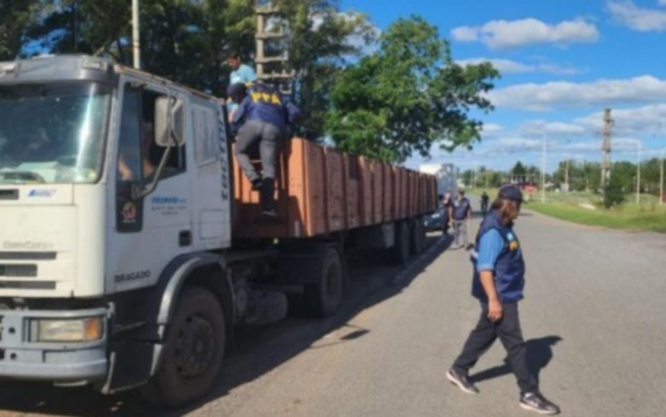 La Policía Federal secuestró un camión que transportaba rieles ferroviarios sin documentación legal (PFA)