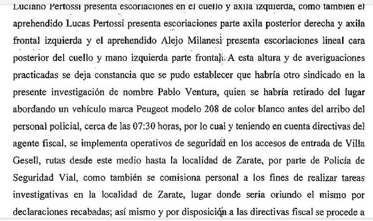 La primera aparición de Ventura en el expediente: no se especifica quién lo introduce.