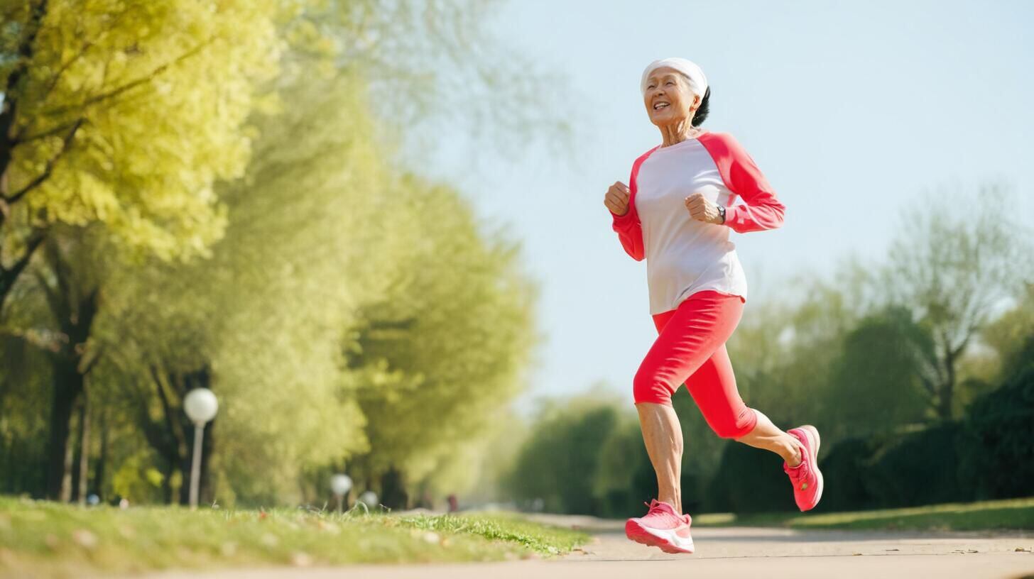 Imagen motivadora de un adulto mayor corriendo con vitalidad. La foto resalta la inspiradora determinación de mantenerse activo, promoviendo la salud y la longevidad en la edad dorada. (Imagen ilustrativa Infobae)