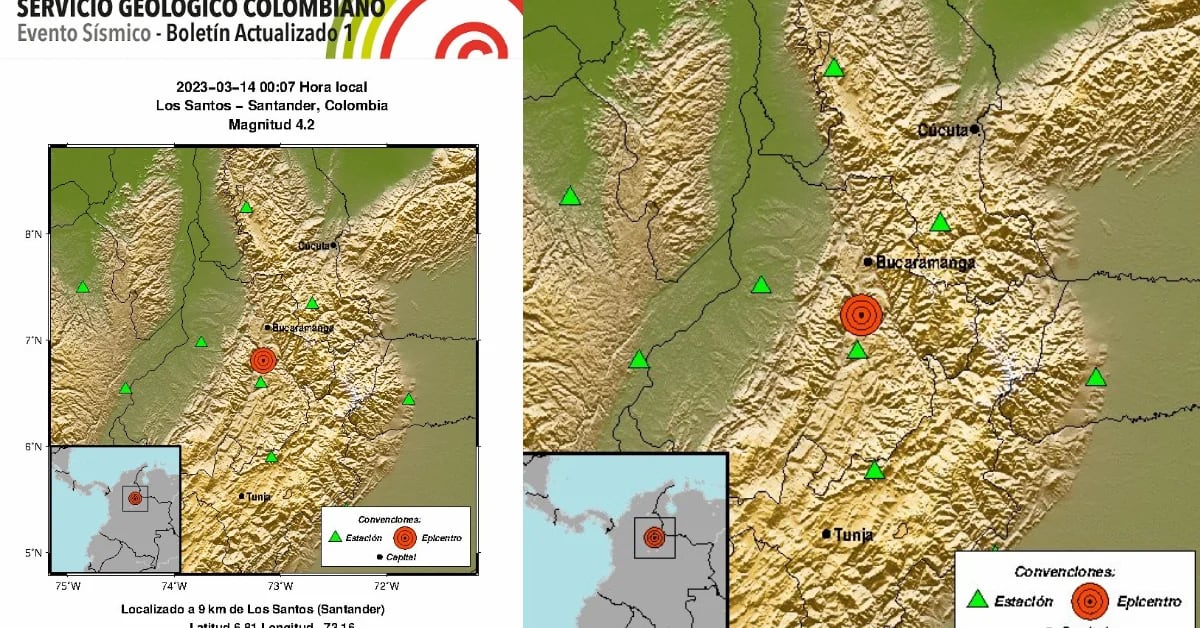 A new tremor in Colombia was recorded at dawn on Tuesday