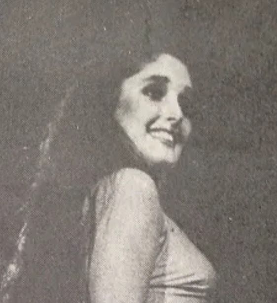 Diana Puente Hidalgo, hermana de Anahí, en el Miss Perú 1983. Créditos de la foto a De Coronas y Reinas.