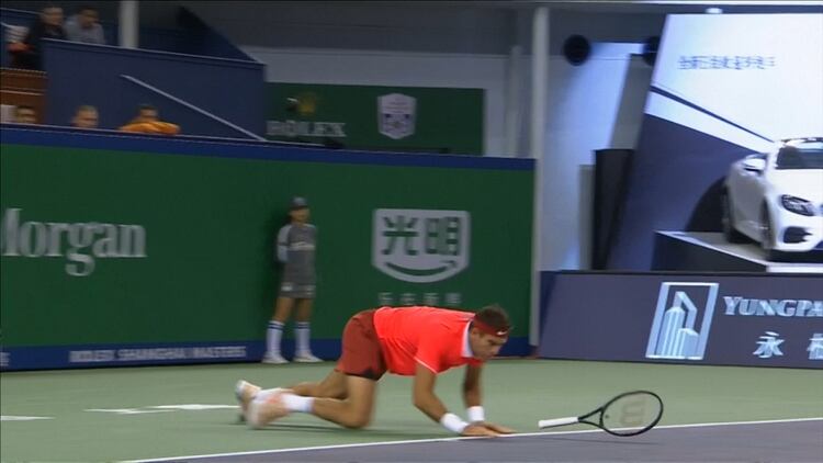 El momento de la lesión de Del Potro el 11 de noviembre en el Masters de Shanghai