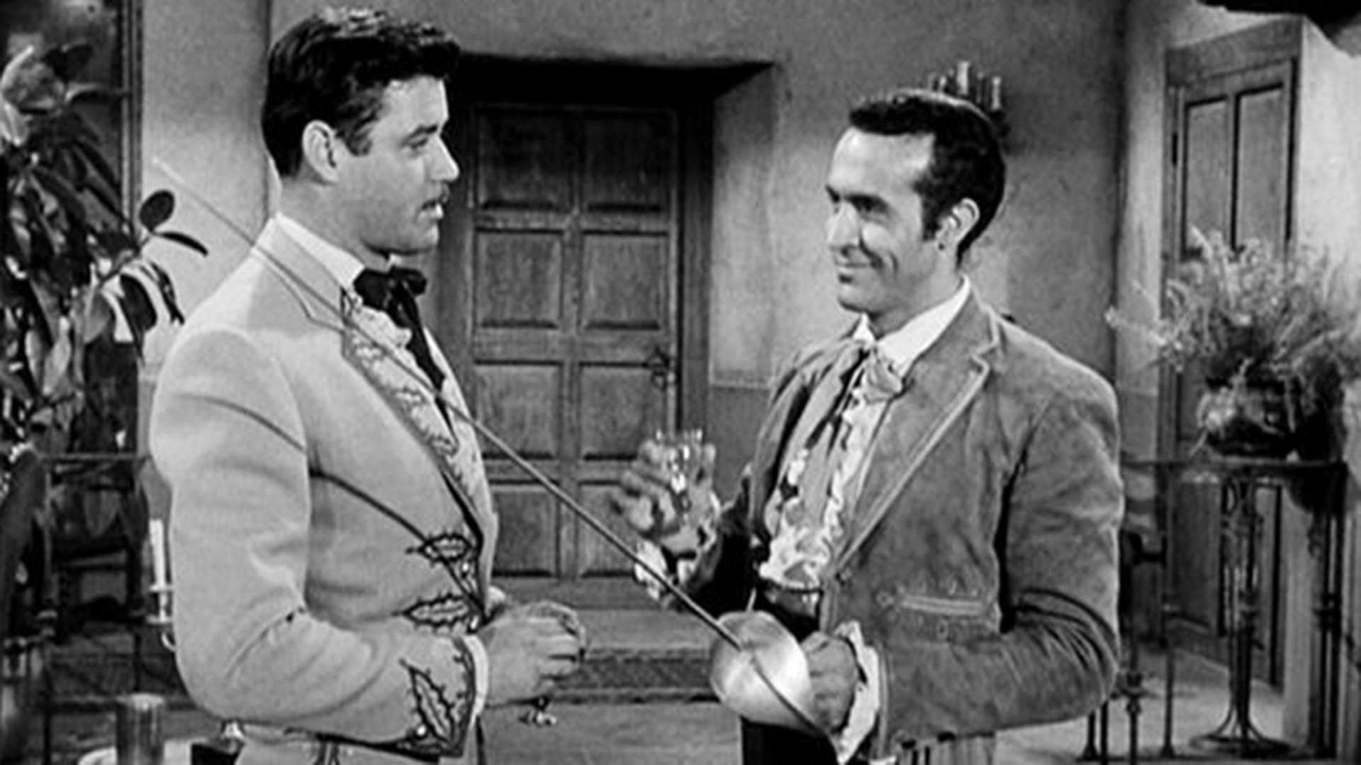 Guy Williams y Ricardo Montalbán, en el capítulo de "El Zorro" inédito para nuestro país