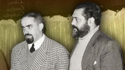 (El compositor Gustavo "Cuchi" Leguizamón junto a su amigo y compañero Manuel Castilla)