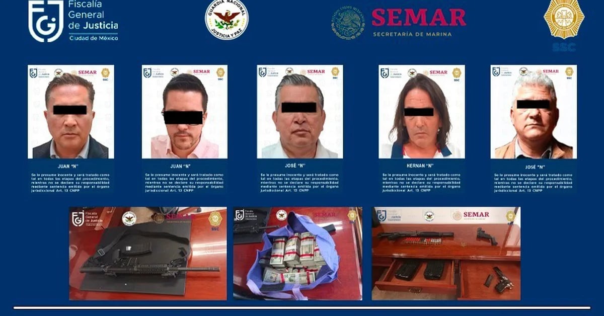 Five fell at CDMX with weapons, drugs and money;  including two foreigners