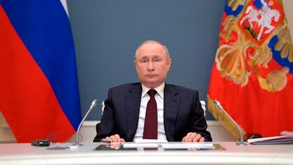 El presidente ruso, Vladímir Putin, en la Cumbre virtual de Líderes por el Clima. EFE/EPA/ALEXEI DRUZHININ
