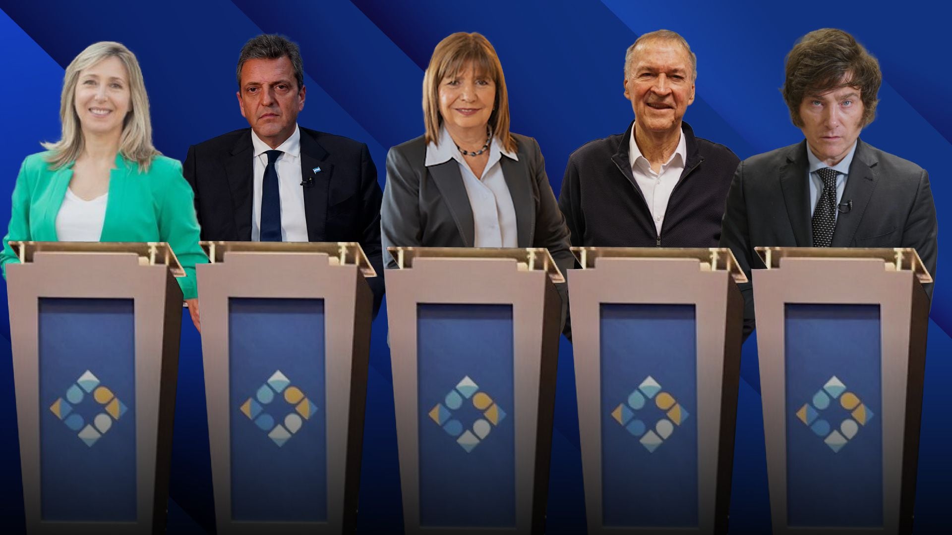 Myriam Bregman (Frente de Izquierda y Trabajadores-Unidad), Sergio Massa (Unión por la Patria), Patricia Bullrich (Juntos por el Cambio), Juan Schiaretti (Hacemos por Nuestro País) y Javier Milei (La Libertad Avanza) serán los protagonistas del Debate Presidencial 2023