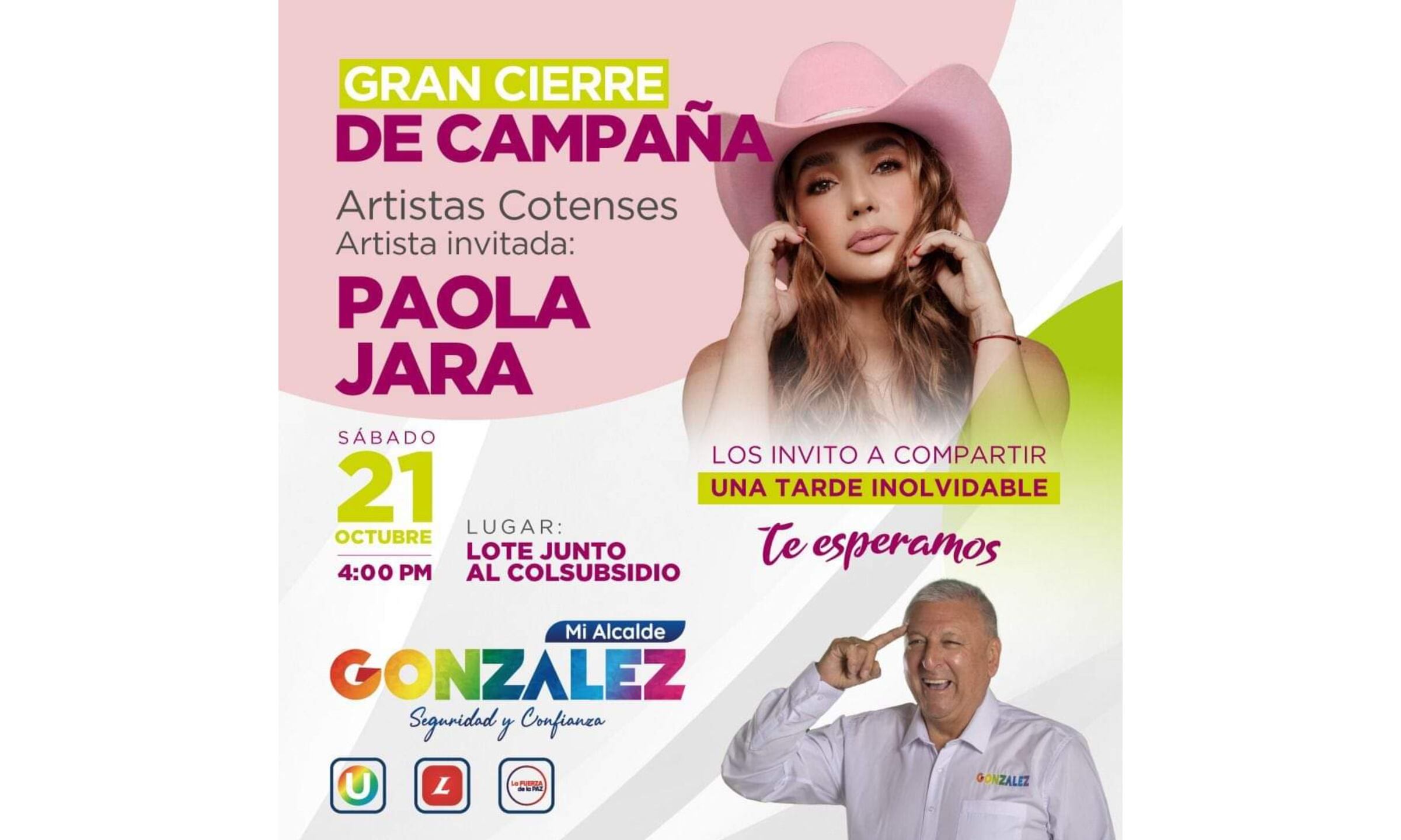 Cierre de campaña en Cota con Paola Jara y Jhon Alex Castaño
