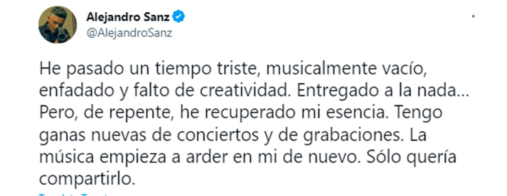 Alejandro Sanz generó preocupación entre sus seguidores