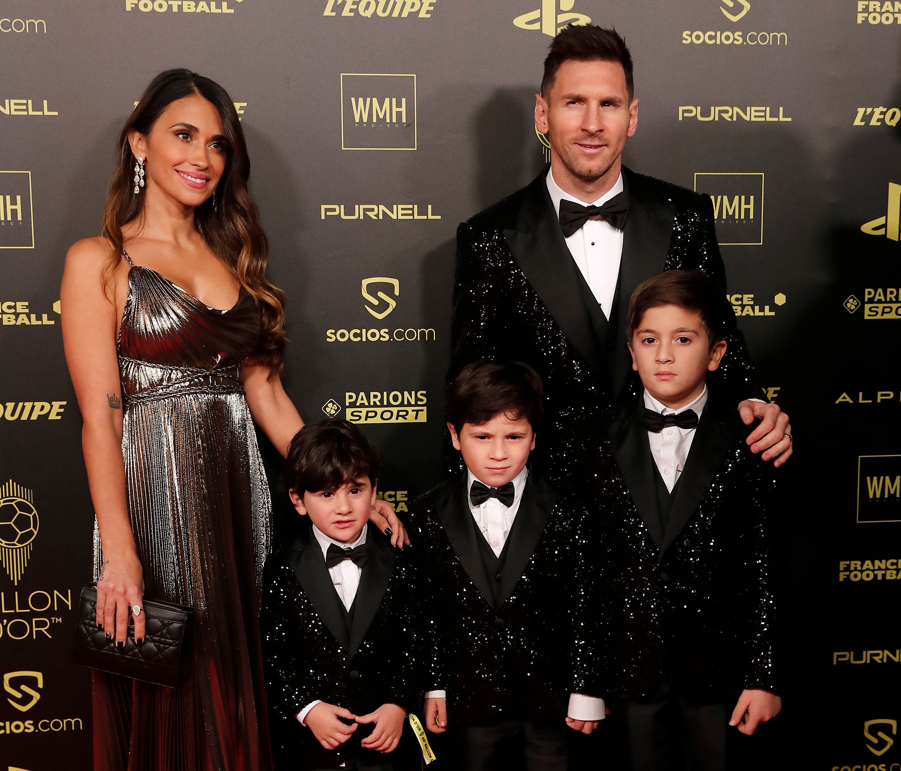 La familia Messi en la gala del Balón de Oro (Reuters)