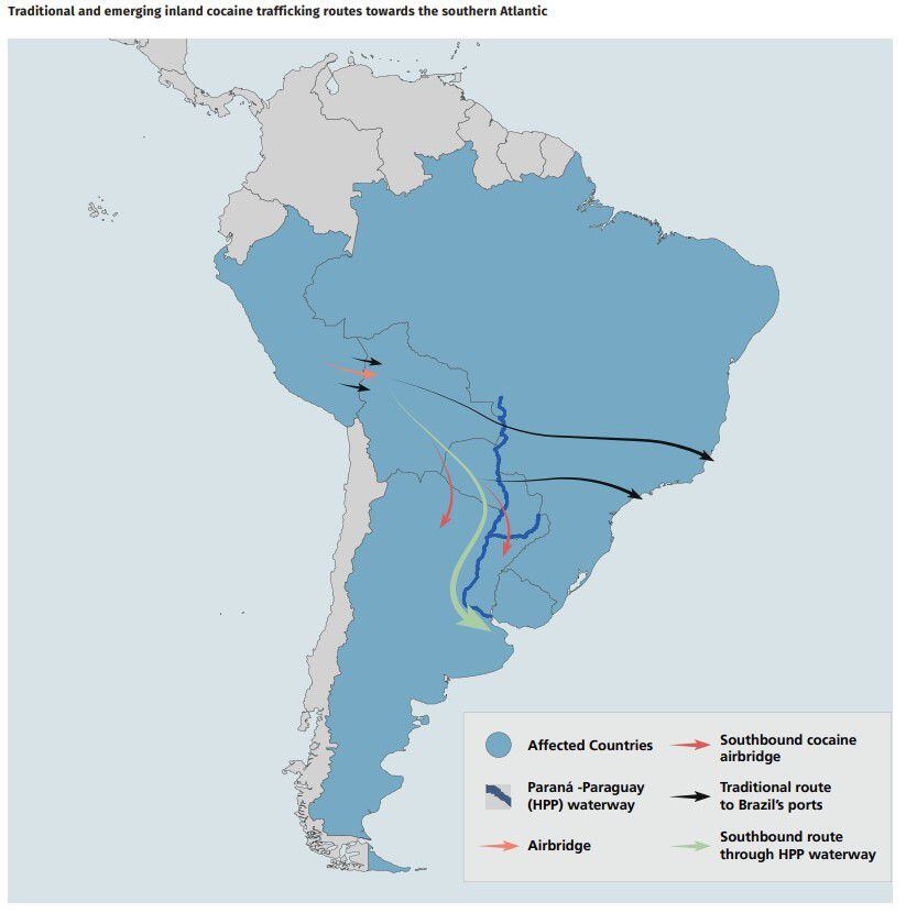 Rutas tráfico drogas Colombia Brasil