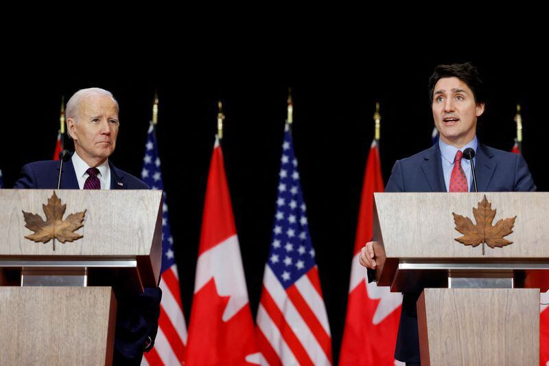 ARCHIVO. El presidente de Estados Unidos, Joe Biden, y el primer ministro canadiense, Justin Trudeau (REUTERS/Blair Gable)