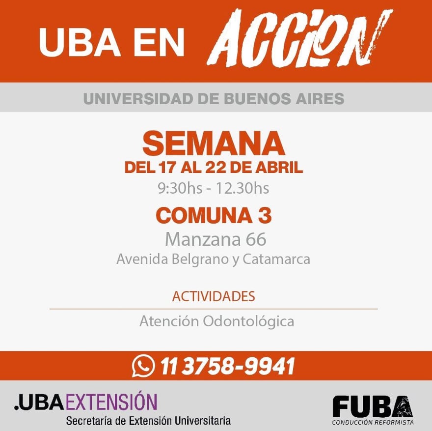 UBA en Acción atención a vecinos de la ciudad de Buenos Aires
