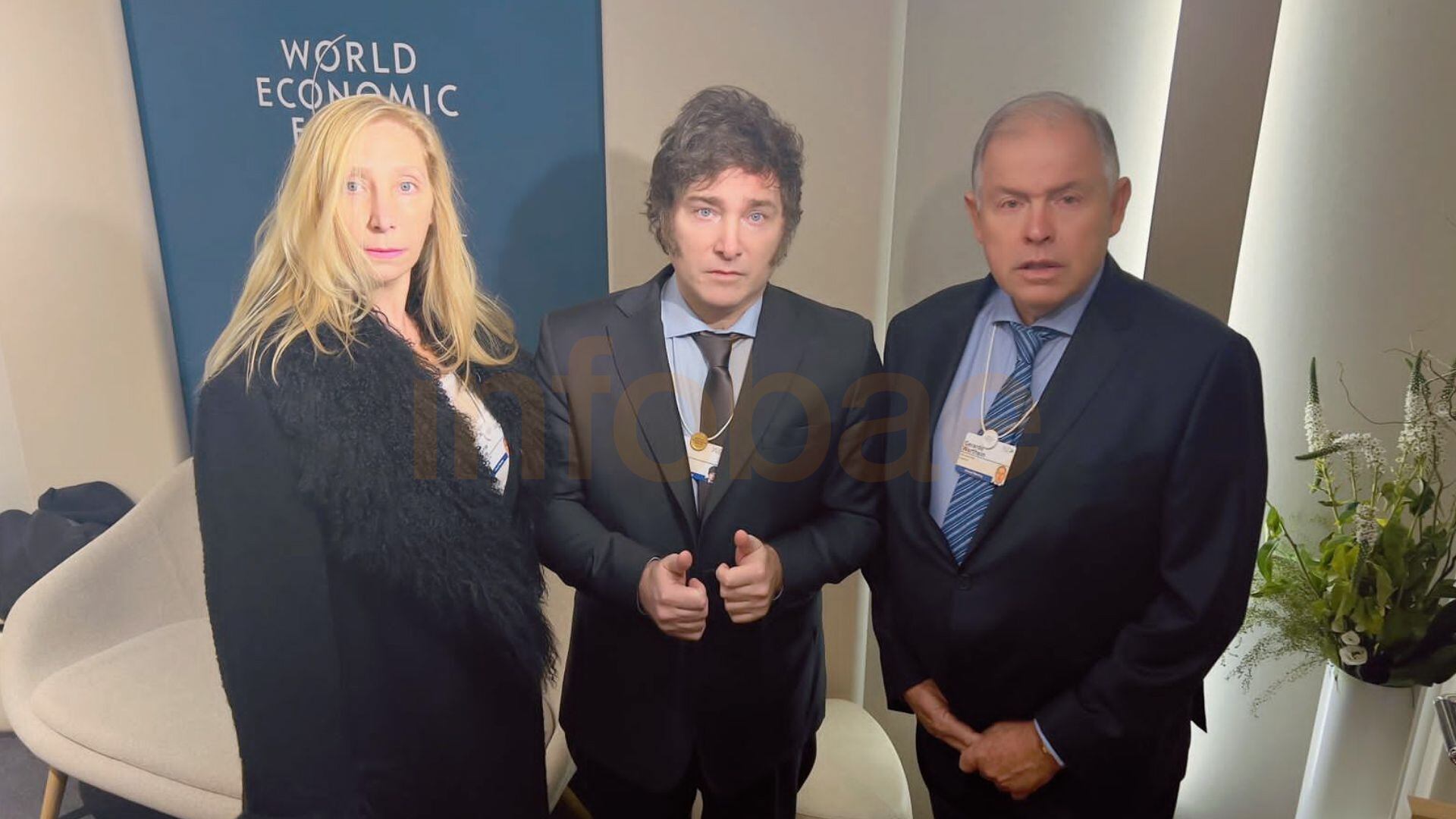 Karina Milei, Javier milei y Gerardo Werthein en Davos