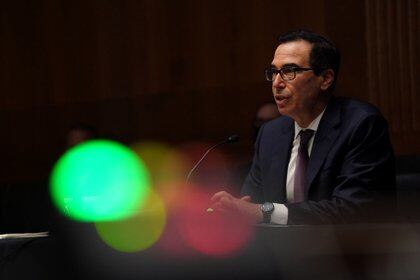 Steven T. Mnuchin, secretario del Tesoro de EEUU, fue el encargado de anunciar el 7 de febrero que los aviones del régimen de Maduro quedaban "bloqueados" como parte de un paquete de sanciones (Toni L. Sandys/Pool via REUTERS)