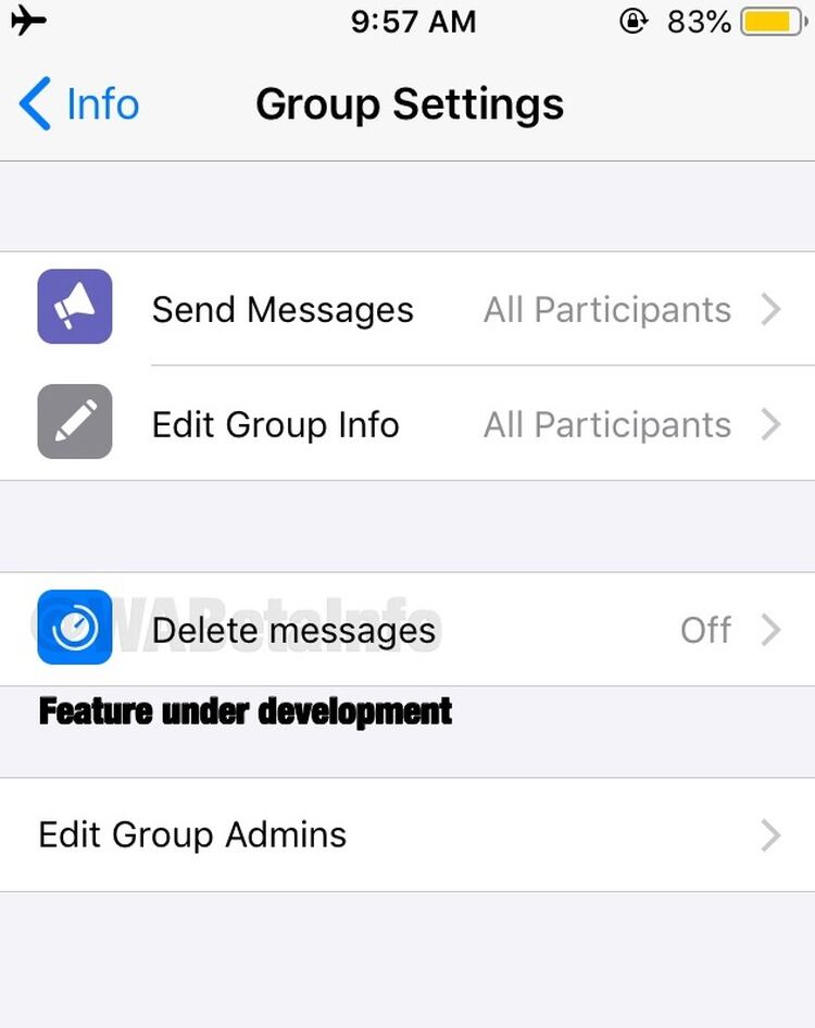 Los mensajes que se autodestruyen estarían disponible solo para los grupos.