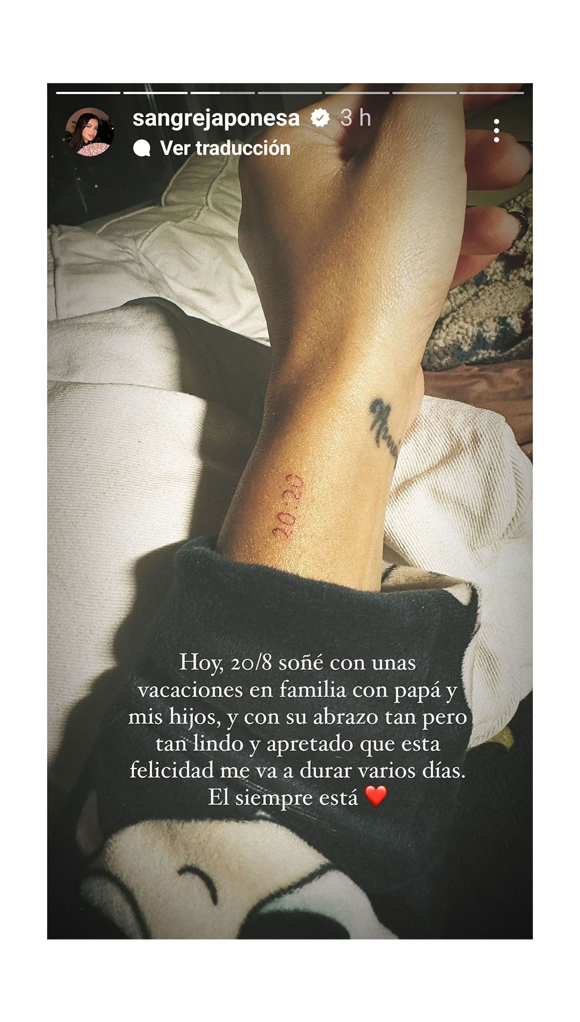 La historia que publicó la China Suárez en Instagram