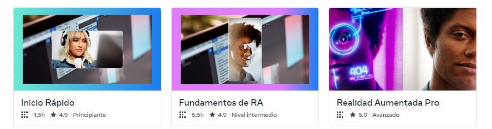 Cursos Spark AR. (Captura/Meta)