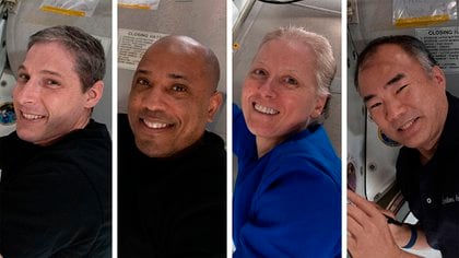 Los astronautas estadounidenses Michael Hopkins, Victor Glover y Shannon Walker y el japonés Soichi Noguchi, tripulación de la llamada SpaceX Crew-1 que regresa de la Estación Espacial Internacional para marcar el fin de la primera misión comercial completa de la empresa de Elon Musk en asociación con la NASA, de un total de seis 