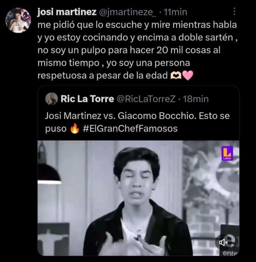 Josie Martinez has spoken out online after being criticized for his fight with Giacomo Bocchio.  Thanks - Twitter