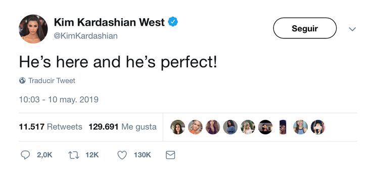 El mensaje de Kardashian West en Twitter (Foto: Twitter @KimKardashian)