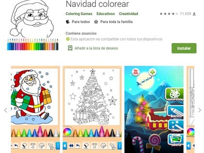 Navidad colorear está disponible para Android