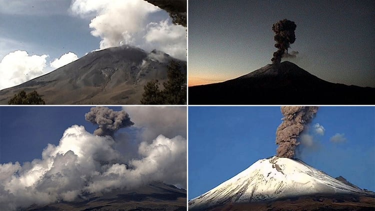 Las cenizas del volcán cayeron sobre nueve de las 16 delegaciones de Ciudad de México (Fotos: Protección Civil y Webcams de México)