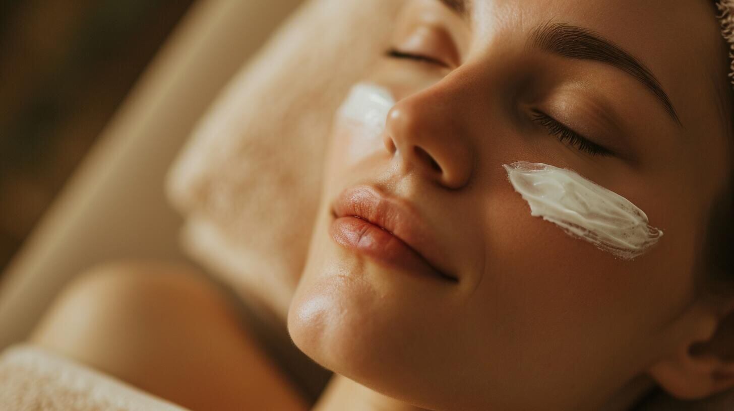 Mujer aplicándose crema facial rejuvenecedora, un ritual de belleza que incorpora cuidado, anti age y bienestar para lograr una piel radiante. (Imagen Ilustrativa Infobae)