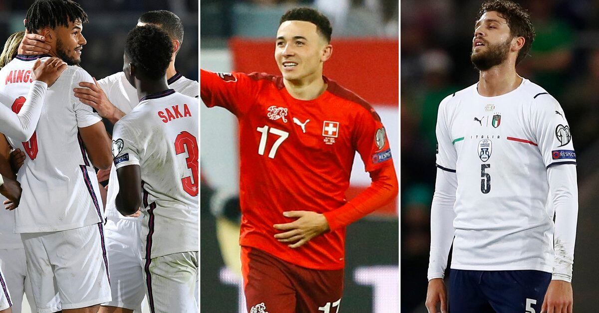 England gewinnt 10:0 und qualifiziert sich mit der Schweiz für die WM in Katar: Italien zieht in die Playoffs ein