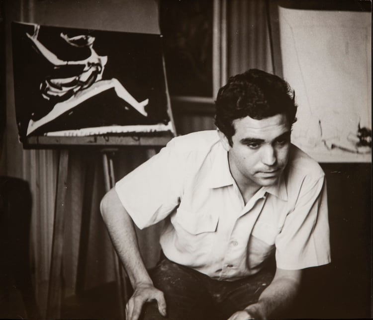 Retrato del artista Carlos Alonso en su estudio, 1958