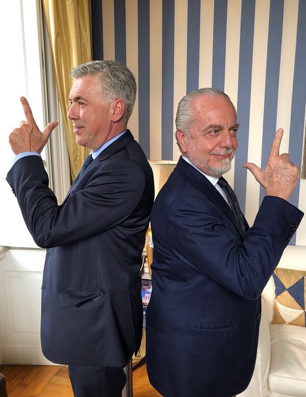 La imagen de Ancelotti y De Laurentis