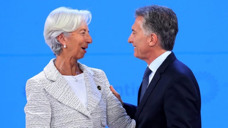 Christine Lagarde, directora del FMI, junto a Mauricio Macri en la cumbre del G20