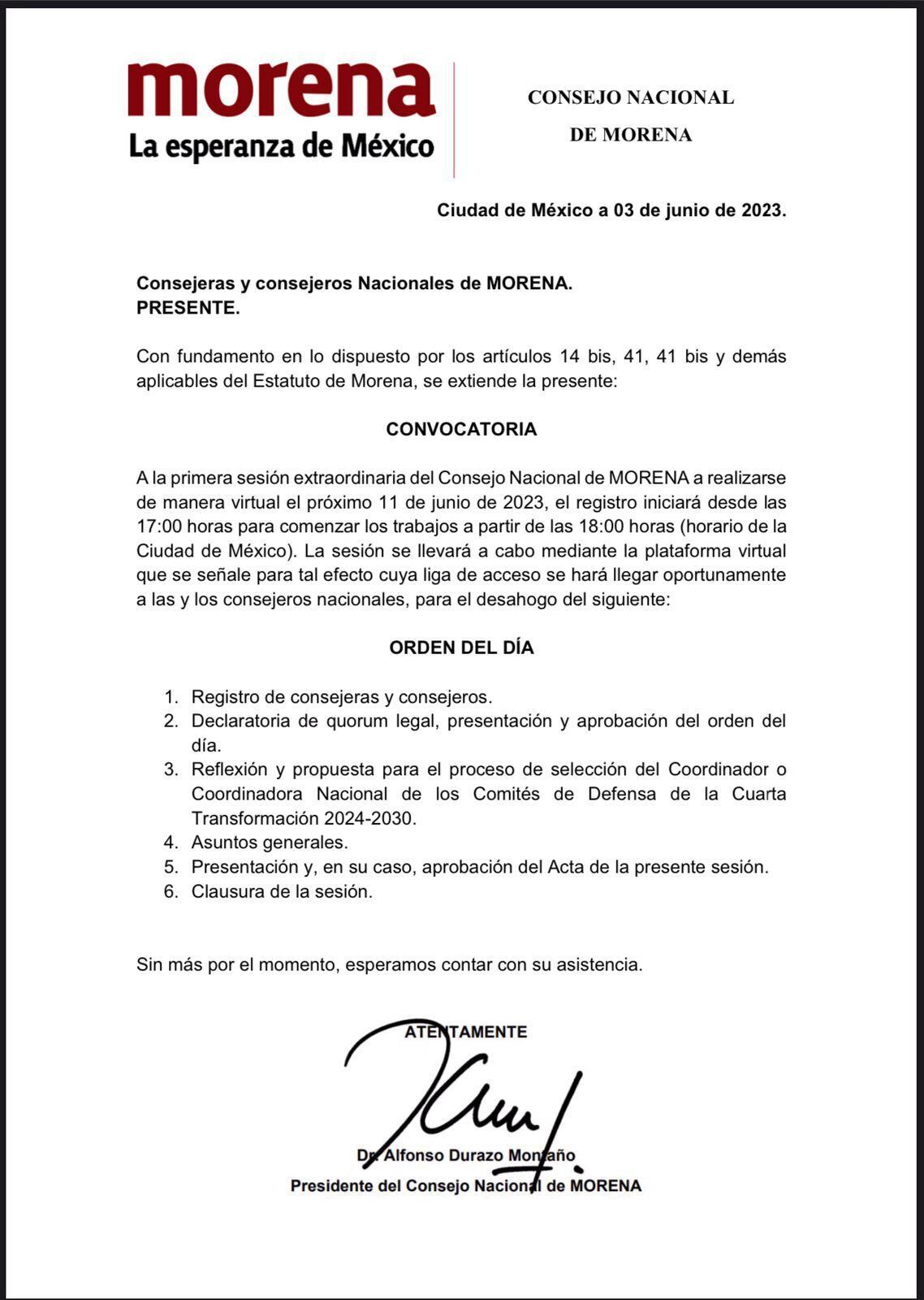 Morena Consejo Nacional Corcholatas Elecciones 2024