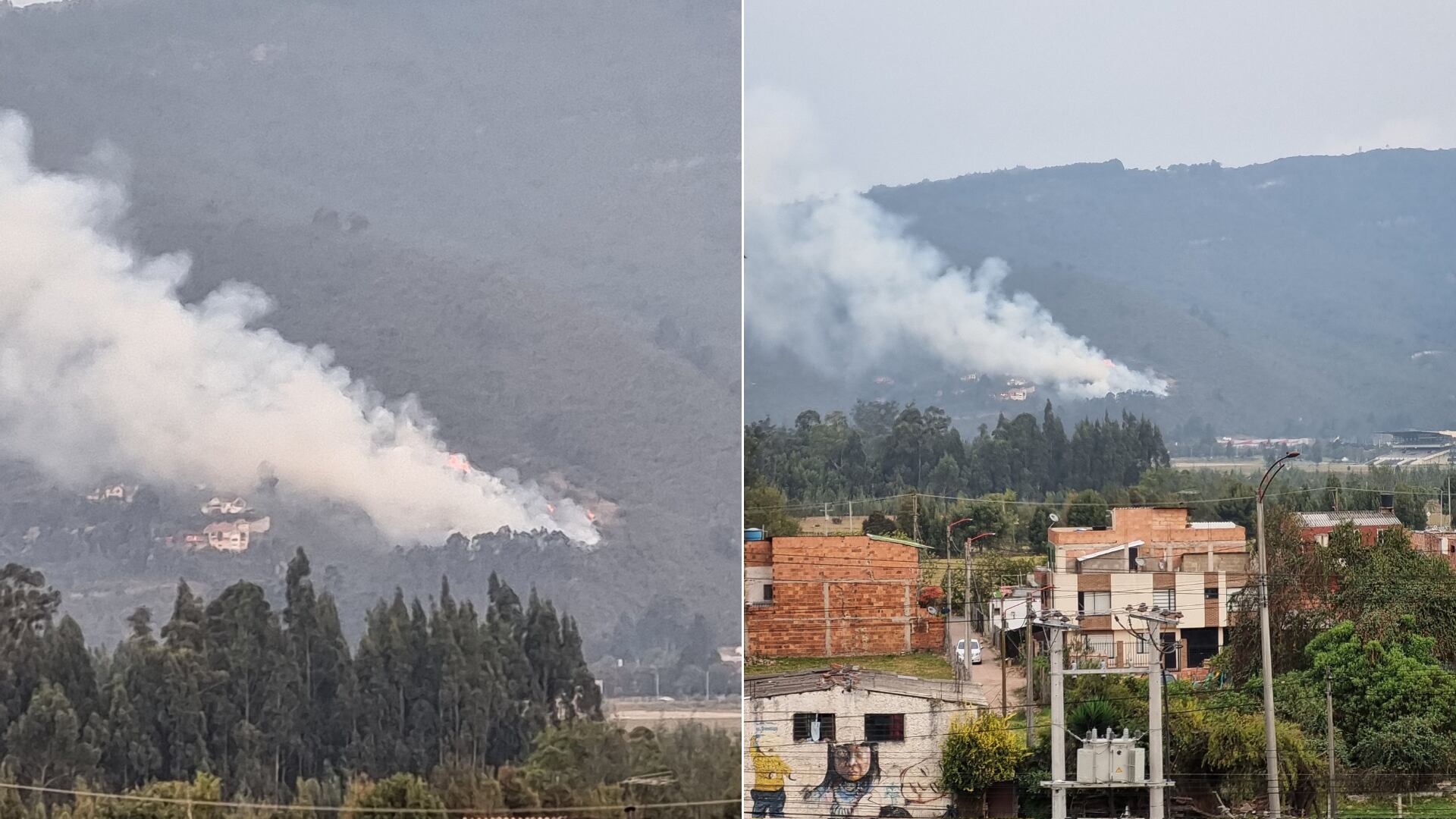 Autoridades confirmaron que las llamas se originaron en jurisdicción del municipio de Chía - crédito @SolReyes_/X