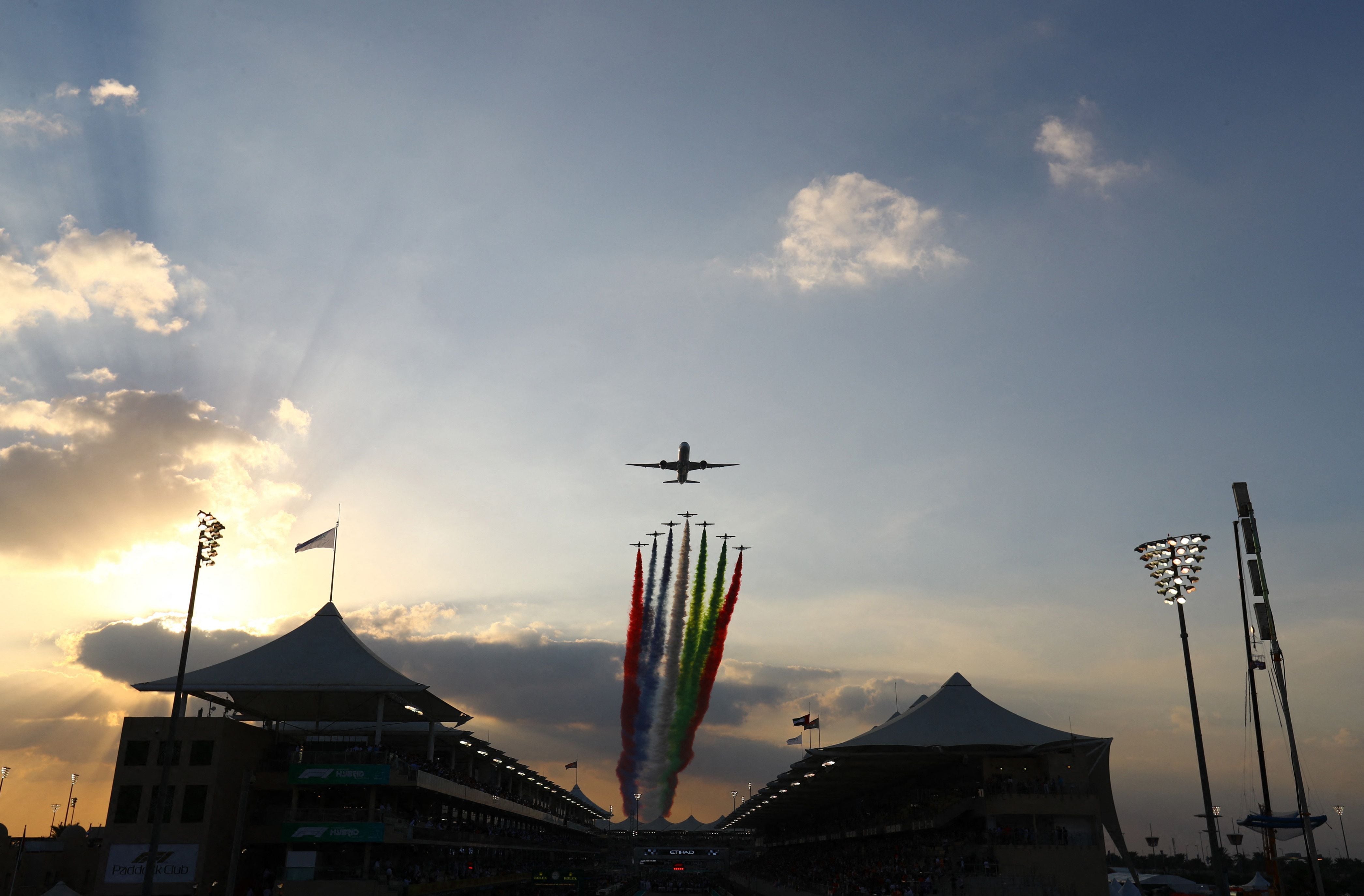 Planes flew over the Yas Marina circuit 