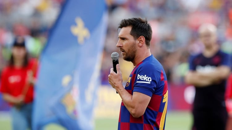 Lioenl Messi habló ante su gente en la previa de la Copa Joan Gamper