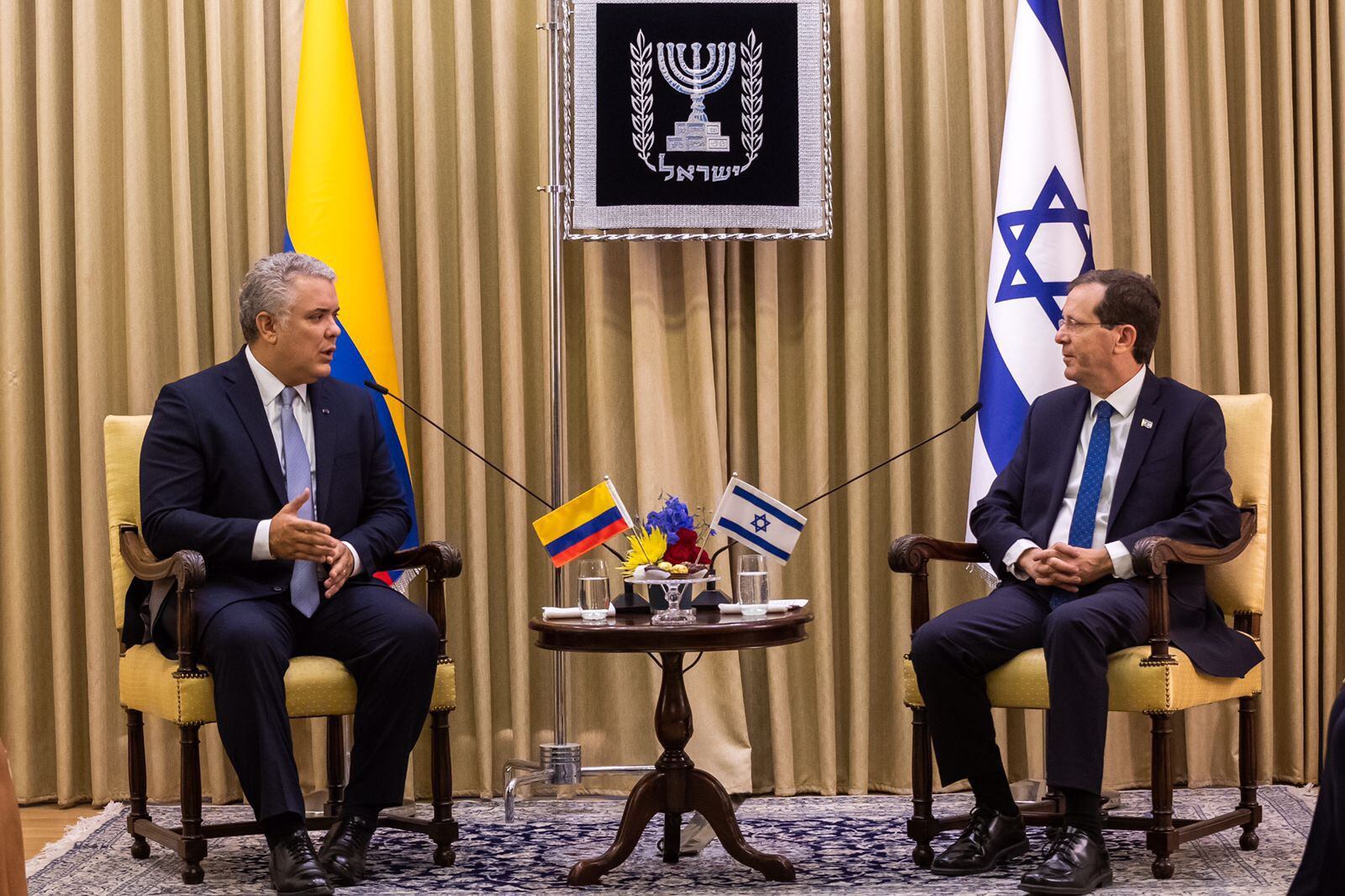 Iván Duque se reunió este lunes con el presidente de Israel, Isaac Herzog. Foto: Presidencia de Colombia