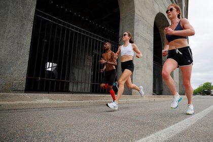 Un grupo de runners en Massachusetts