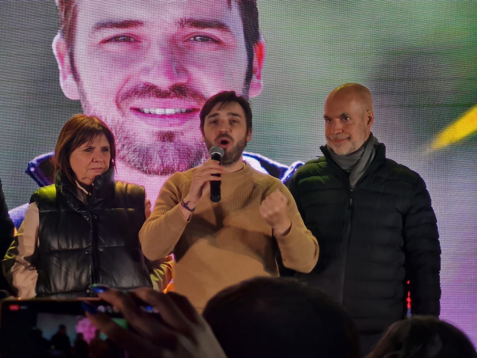 Patricia Bullrich y Horacio Rodríguez Larreta acompañaron a Ignacio Torres en los festejos por la victoria ante el peronismo de Chubut