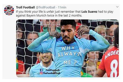 Luis Suárez fue el centro de las burlas tras una nueva goleada sufrida ante el Bayern Münich por la Champions League