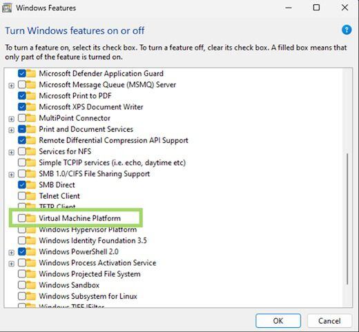 Desactivar la Plataforma de Máquina Virtual (VMP) en Windows 11 (Microsoft)