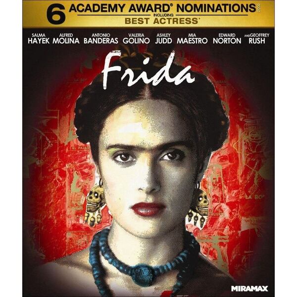 Frida, dirigida por Julie Taymor y estrenada en el año 2002 de la mano de Miramax Films. Está basada en el libro de Hayden Herrera, sobre la vida de la famosa pintora mexicana Frida Kahlo.
