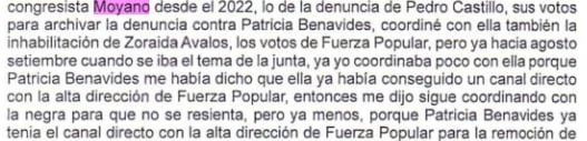 Coordinaciones entre Jaime Villanueva y Martha Moyano fueron reveladas en las declaraciones de Villanueva. Infobae Perú