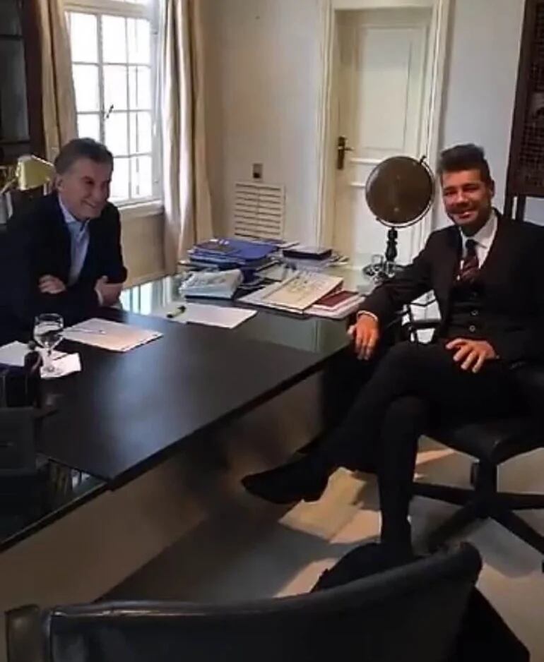 El encuentro entre Mauricio Macri y Marcelo Tinelli publicado en Snapchat