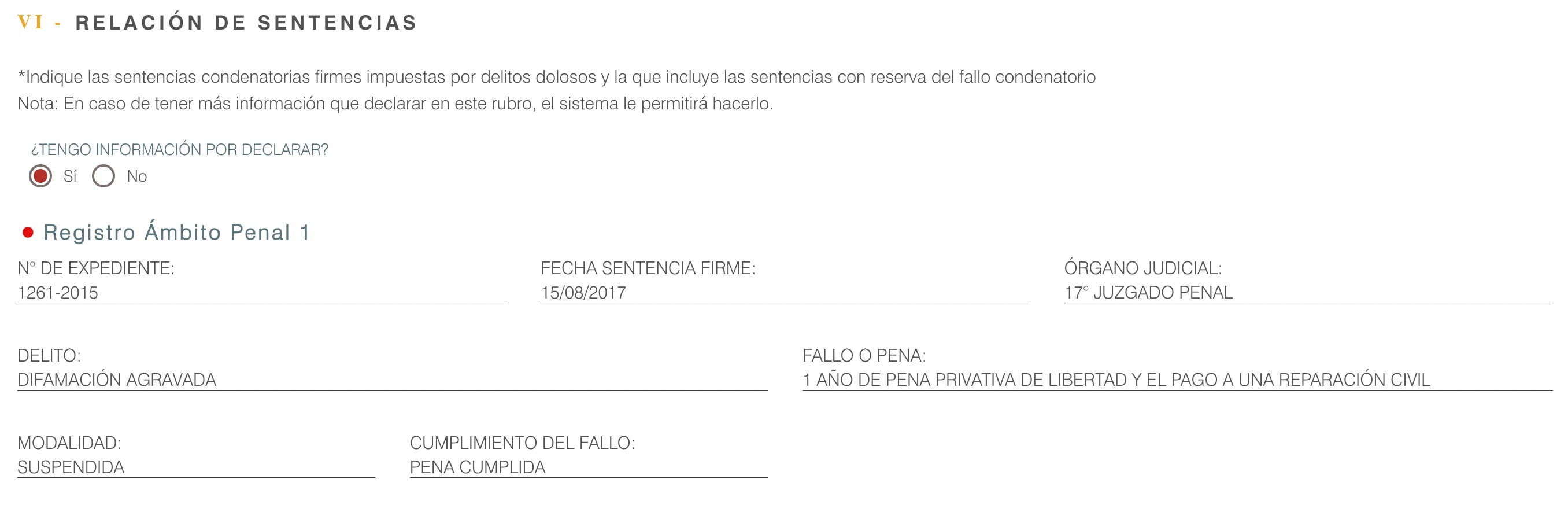 Daniel Urresti declaró que fue sentenciado por difamación agravada.