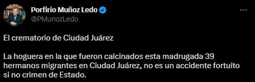 El experredista habló de la tragedia en Chihuahua (Twitter/@PMunozLedo)